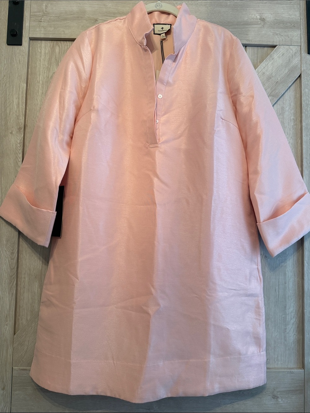 Tuckernuck Soft Pink Dupioni Megan Dress - Size L, NWT